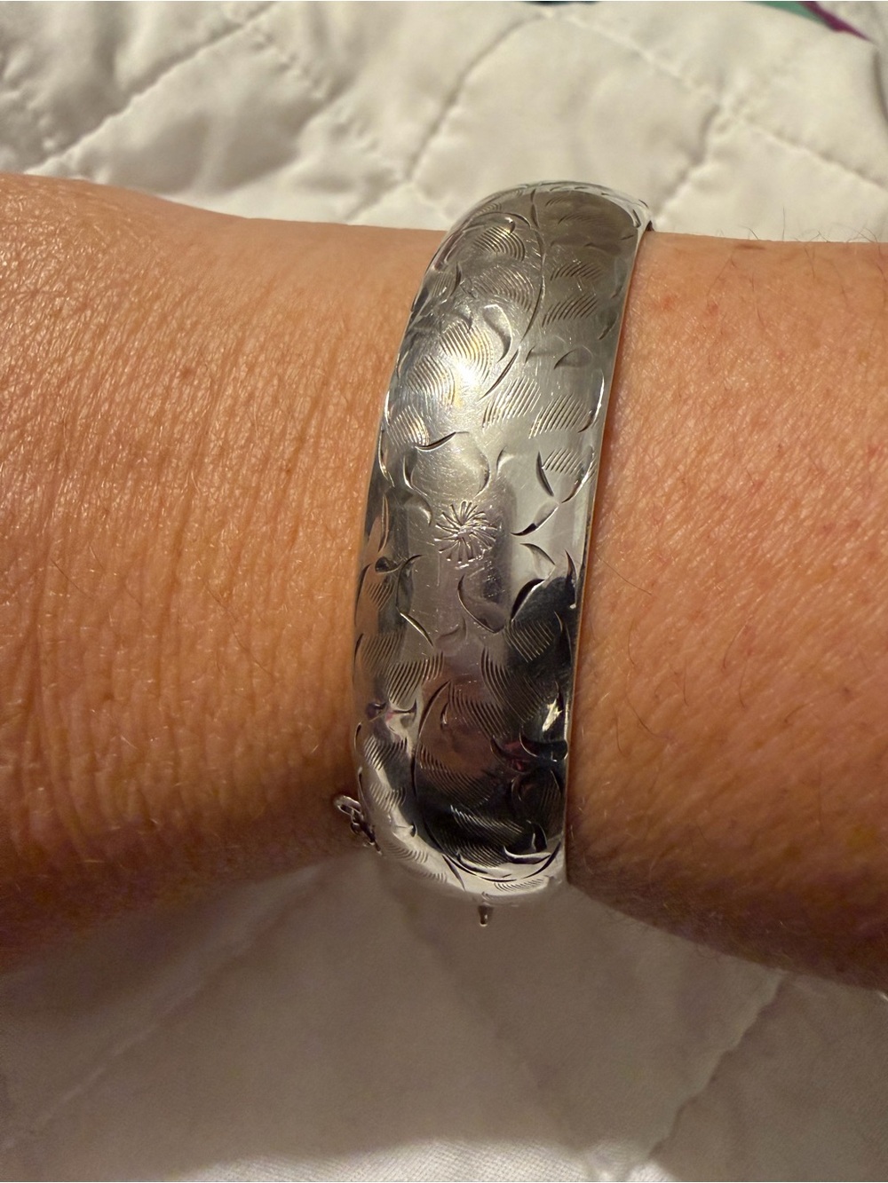 Vintage Burkhardt Birks Sterling Silver Hinged Bangle